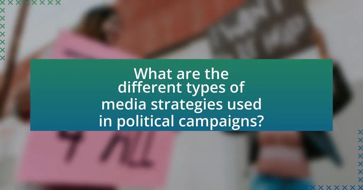 What are the different types of media strategies used in political campaigns?
